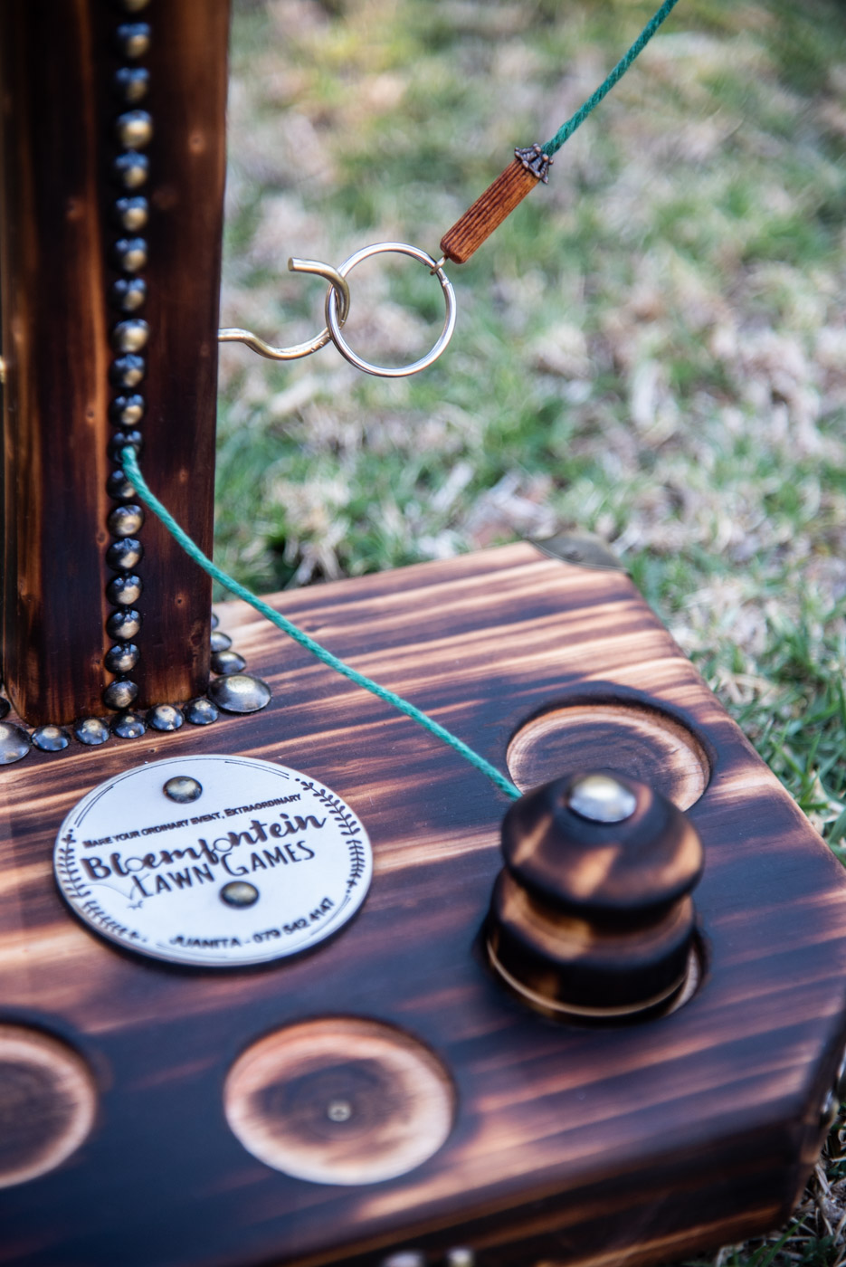 Hooks hand made of wood for hire. Fun party games
