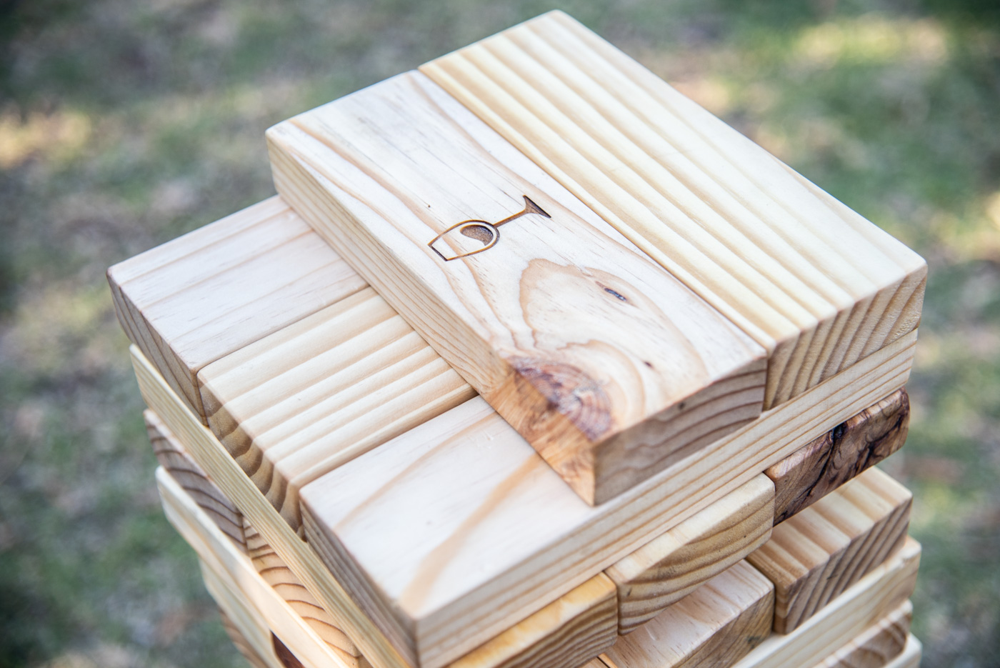 Lawngames Giant Uno Jenga made of wood for hire